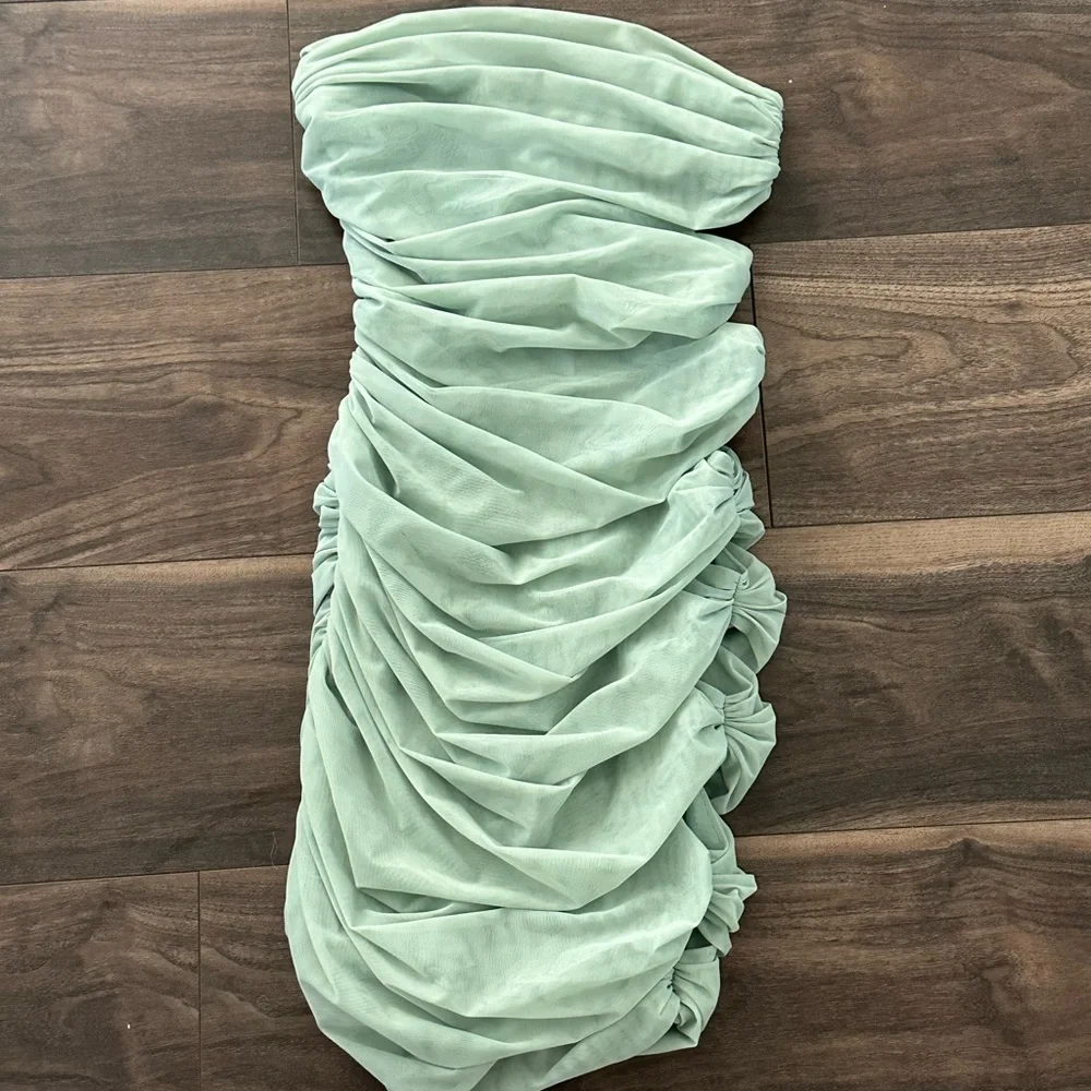 Mistress Rocks “Sitting Pretty” Mint Mesh Cut Out Dress - Picture 3 of 6